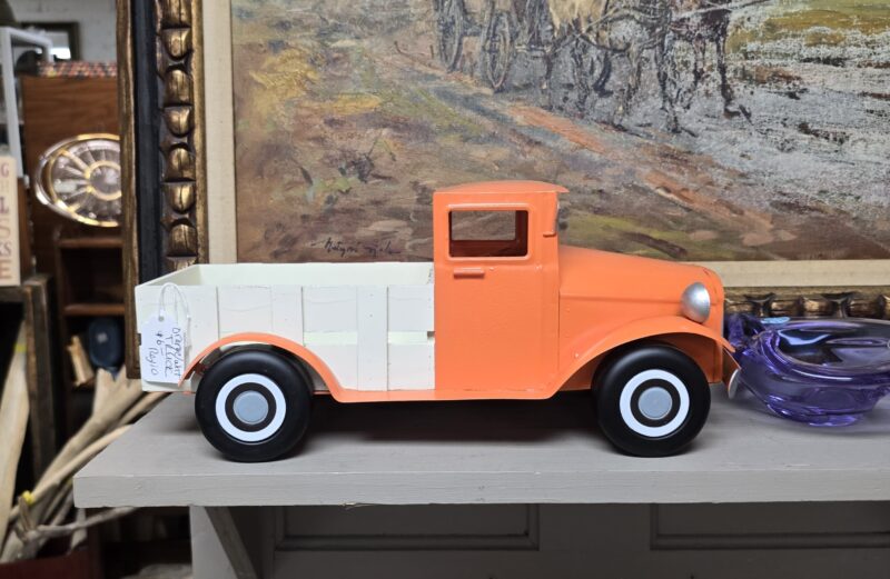 Orange White Truck – Metal and Wood