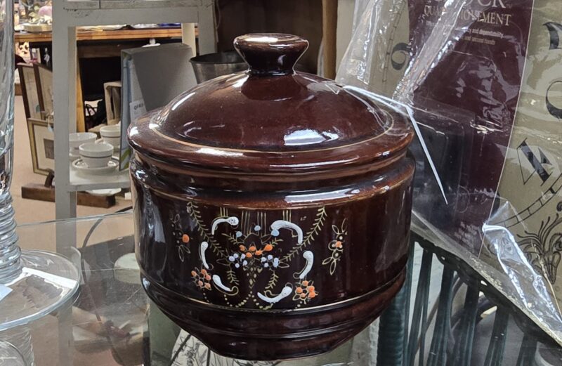 Brown Lidded Crock