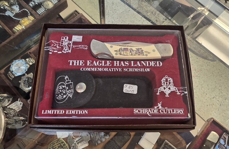 Commemorative Scrimshaw Knife with Case
