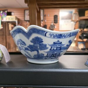 Vintage Blue and White Chinese Canton Bowl - #3609