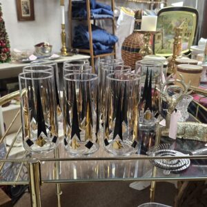 Vintage MCM Golden Peaks Glasses - Set of 10