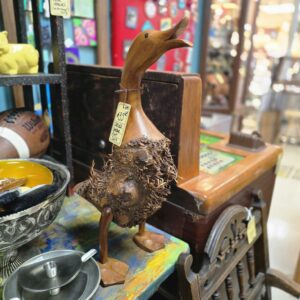 Carved Bamboo Root Duck Statue