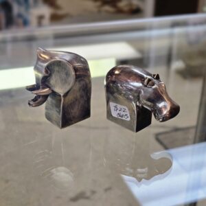 Dansk Design Japan Elephant and Hippo Paper Weights