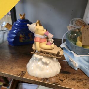 Vintage Lennox Winnie The Pooh and Piglet Music Box - Plays Jingle Bells and Sleigh Rocks - Works - #B-594
