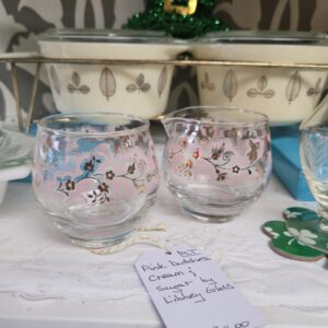 Pink Duchess Cream and Sugar by Libby Glass