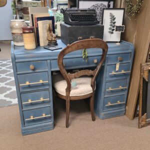 Distressed blue Waterfall Desk