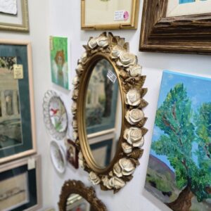 Molded Frame Mirror - Roses Motif