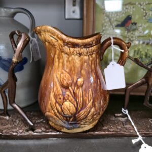 1860-1880 Rockingham Yellow Ware Tulip Pitcher
