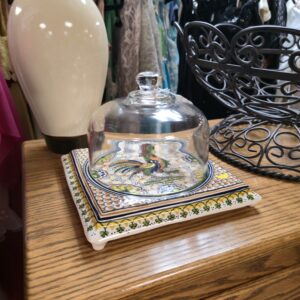 Hand Painted Portuguese Ceramic Cheese Platter - #9511