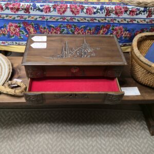 Vintage Asian Hand Carved Jewelry Box