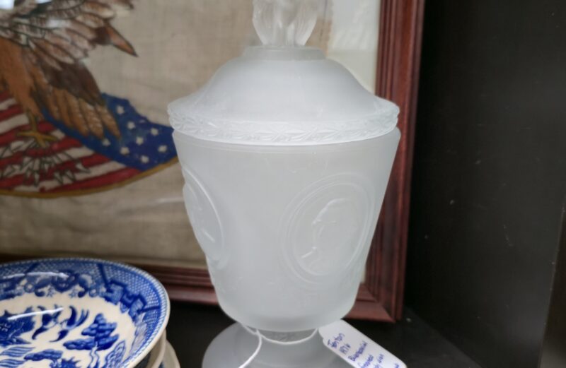Fenton 1976 Bicentennial Frosted Candy Dish