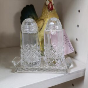 Vintage Crystal Salt and Pepper Shaker Set - 3pc - #2342
