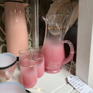 Blendo Glass Frosted Ombre Pitcher with 4 Glasses by West Virginia Glass