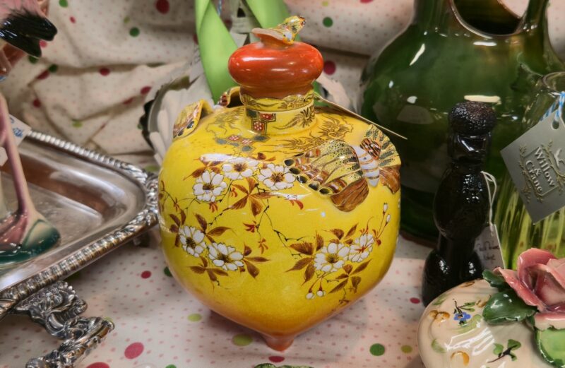 Vintage Orange and Yellow Ginger Jar – Rare – #2506