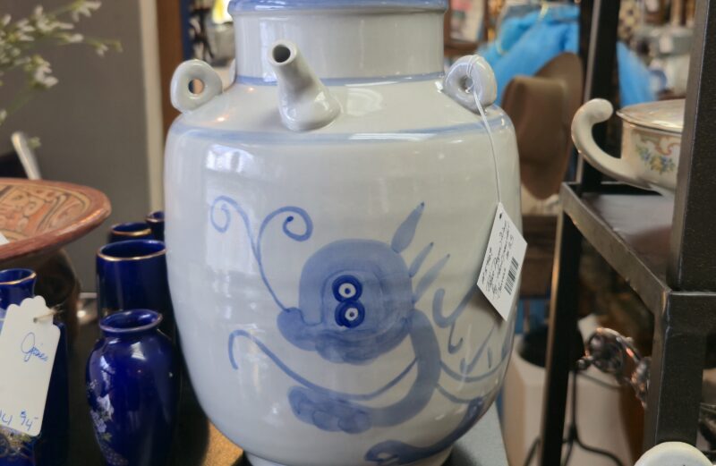 Blue Dragon Wine Jug – Hand Painted – Chinese – #5469