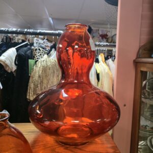 Red Glass "Genie" Shaped Vase - Spain - #5704